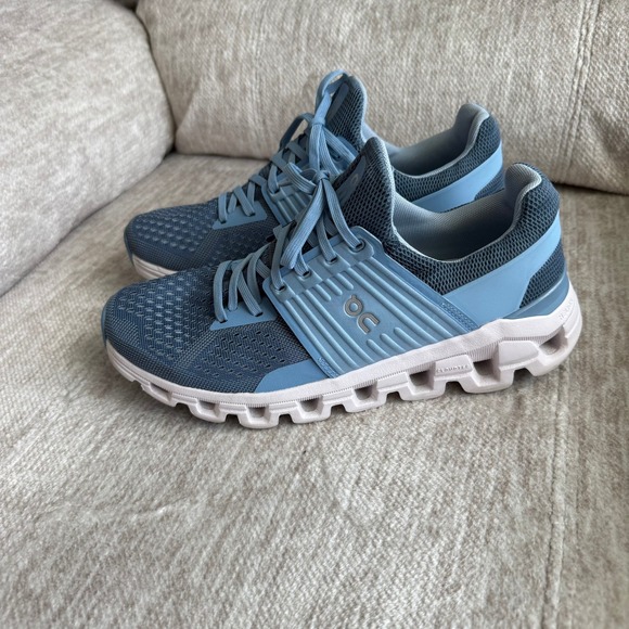On Clouds Shoes - On Cloud Womens Blue Grey Running Shoes Sneakers SZ 8